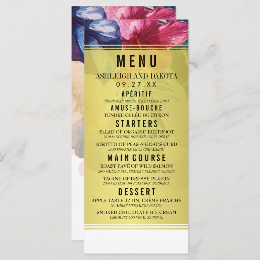 Huwelijksmenu | WATERVERVEN Menu (Voorkant / Achterkant)