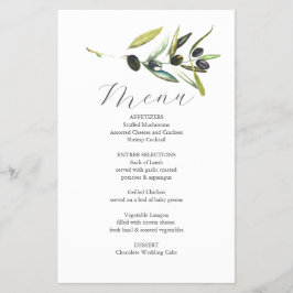 Huwelijksmenu's Botanische Olijftak Budget Flyer