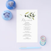 Huwelijksmenu's Botanische Olijftak Budget Flyer (Enkel)