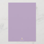 Huwelijksmenu's Eenvoudige Monogram Lavendel Menu (Achterkant)