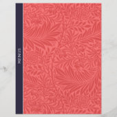 Huwelijksmenu's | Ontvanger divider |  Rode Floral (Achterkant)