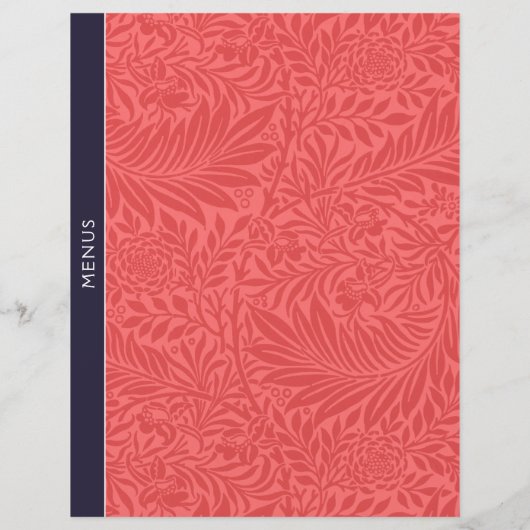 Huwelijksmenu's | Ontvanger divider | Rode Floral (Achterkant)