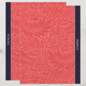 Huwelijksmenu's | Ontvanger divider |  Rode Floral (Voorkant / Achterkant)