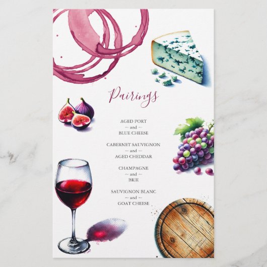 Huwelijksmenu's Wijn & Kaasproeverij Flyer (Voorkant)