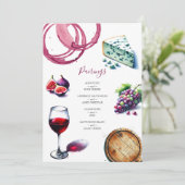 Huwelijksmenu's Wijn & Kaasproeverij Kaart (Staand voorkant)