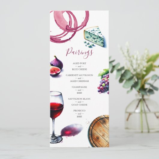 Huwelijksmenu's Wijnliefhebbers Proeven Menu (Staand voorkant)