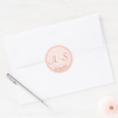 Huwelijksminimalistische Classic Initialen & Date  Ronde Sticker (Envelop)
