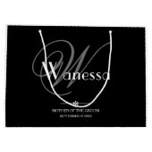 Huwelijksmoeder van de bruidegom Elegant Monogram Groot Cadeauzakje (Achterkant)