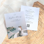 Huwelijksmonogram | Alles in één QR-code budgetfot<br><div class="desc">Dit budget, eenvoudige en elegante ontwerp van de huwelijksuitnodiging is voorzien van een volledige foto van uw keuze. De tekstbedekking begint met uw twee initialen, gevolgd door uw namen in chique scriptbelettering. Hieronder worden uw datum en de locatie afgedrukt in klassieke serietypografie. Kaarten keren terug naar de evenementendetails, met secties...</div>