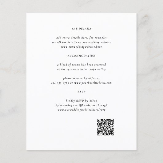 Huwelijksmonogram | Alles in één QR-code budgetfot (Achterkant)