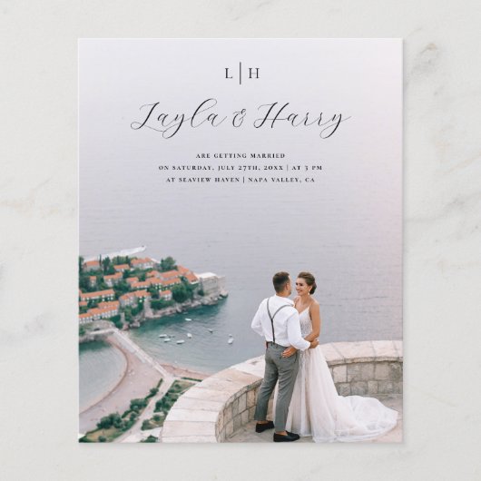 Huwelijksmonogram | Alles in één QR-code budgetfot (Voorkant)