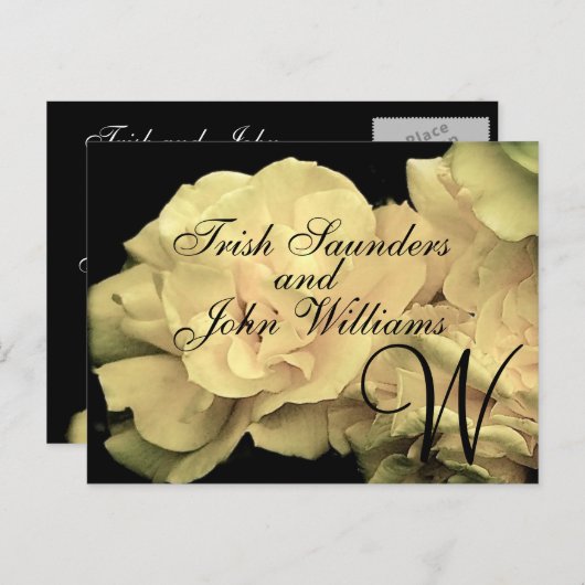 Huwelijksmonogram Bruidegom Namen aankondiging (Voorkant / Achterkant)