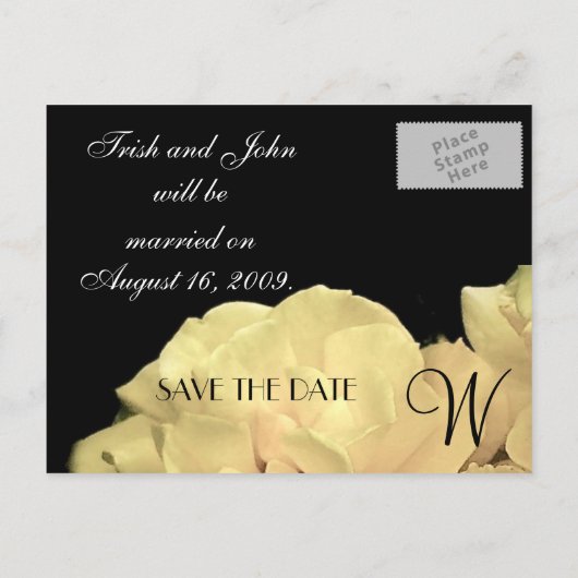 Huwelijksmonogram Bruidegom Namen aankondiging (Achterkant)