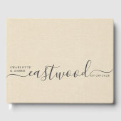 Huwelijksmonogram crème bruiloft gastenboek (Voorkant)