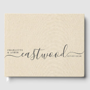 Huwelijksmonogram crème bruiloft gastenboek
