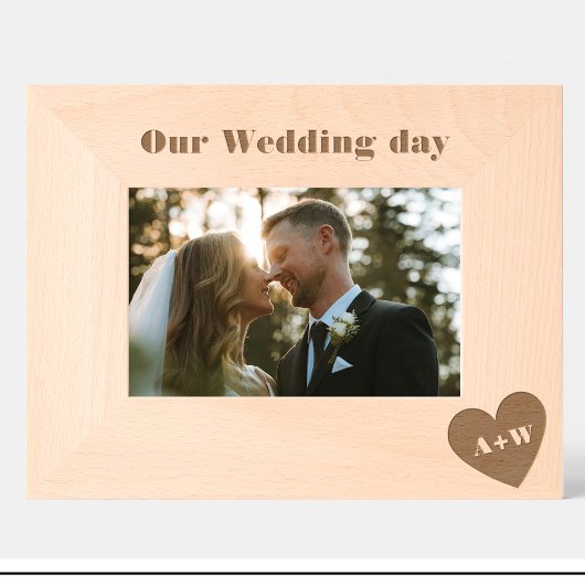 Huwelijksmonogram Custom Wood Afbeelding Lijsten Gegraveerde Lijstjes