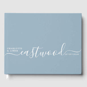 Huwelijksmonogram Dusty Blue Wedding Gastenboek