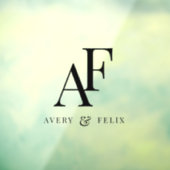 Huwelijksmonogram Elegant Eenvoudig Minimaal Raamsticker (Vel 3)