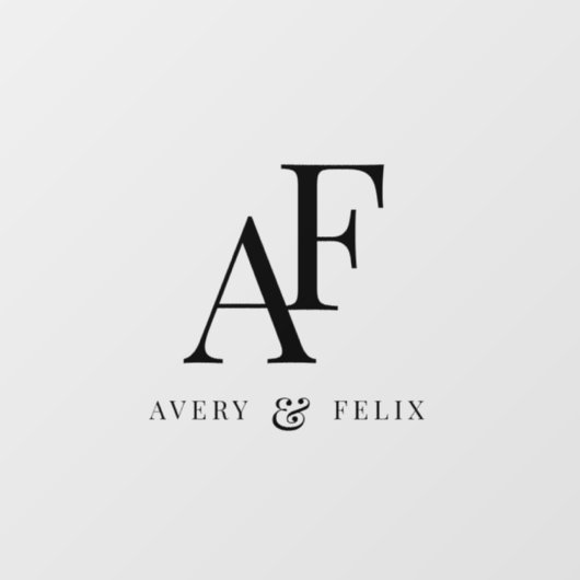 Huwelijksmonogram Elegant Eenvoudig Minimaal Raamsticker (Vel)