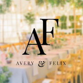 Huwelijksmonogram Elegant Eenvoudig Minimaal Raamsticker