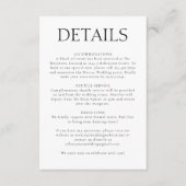 Huwelijksmonogram Elegant Zwart Wit Details Informatiekaartje (Voorkant)