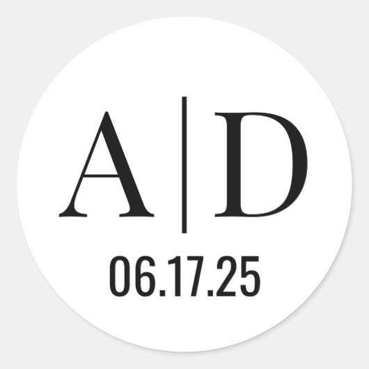 Huwelijksmonogram Envelop Stickers Huwelijk (Voorkant)