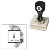 Huwelijksmonogram Hout Art Stamp Rubberstempel (Gestempeld)