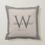 Huwelijksmonogram in SCRIPT | Linen fotokadootje Kussen<br><div class="desc">Het Script Wedding Monogram is een eenvoudig ontwerp in lichte kleuren, met je huwelijksinitiaal in een elegante script typografie, overschreven met je namen en huwelijksdatum in een klassiek lettertype, en je favoriete trouwfoto op de achterkant. Deze ontspannen, landelijke stijl past bij veel verschillende interieurthema's en voegt onmiddellijk verfijning en elegantie...</div>