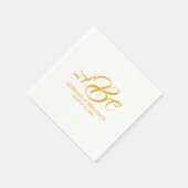 Huwelijksmonogram Initiaal Gold White Servetten (Hoek)
