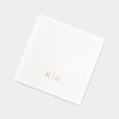 Huwelijksmonogram Klassieke Elegante Brieven Folie Servetten (Links)