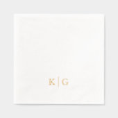 Huwelijksmonogram Klassieke Elegante Brieven Folie Servetten (Voorkant)