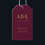 Huwelijksmonogram minimalistisch Bourgondisch goud Cadeaulabel<br><div class="desc">Een minimalistisch collectie van het huwelijksmonogram van producten met klassieke,  traditionele typografie in goud. Het perfecte aangepaste ontwerp voor uw speciale dag!</div>