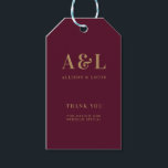 Huwelijksmonogram minimalistisch Bourgondisch goud Cadeaulabel<br><div class="desc">Een minimalistisch collectie van het huwelijksmonogram van producten met klassieke,  traditionele typografie in goud. Het perfecte aangepaste ontwerp voor uw speciale dag!</div>