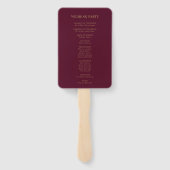 Huwelijksmonogram minimalistisch Bourgondisch goud Handwaaier (Achterkant)