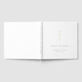 Huwelijksmonogram Modern Minimal Black White Gastenboek (Volledig)