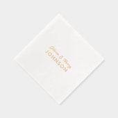 Huwelijksmonogram Namen Elegant Script Goud Folie Servetten (Rechts)