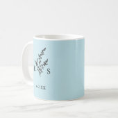 Huwelijksmonogram Plant Datum Koffiemok (Voorkant links)