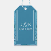 Huwelijksmonogram | tropisch Blauwgroen Cadeaulabel (Voorkant)