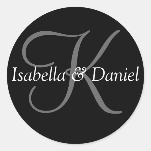 huwelijksmonogram van de stijlvolle bride Groom Ronde Sticker (Voorkant)