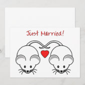 Huwelijksmuizen Wit Aankondiging (Voorkant / Achterkant)