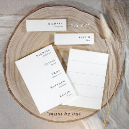 Huwelijksnaamlabels voor menu's 3,5 x 1 dunne kaar