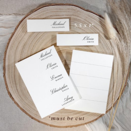 Huwelijksnaamlabels voor menu's 3,5 x 1 Scriptkaar
