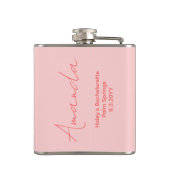 Huwelijksondertrouw Feest Favor Retro Roze Dronken Heupfles (Achterkant)