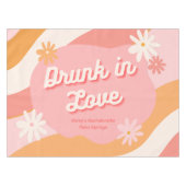 Huwelijksondertrouw Feest Favor Retro Roze & Oranj Tafelkleed (Voorkant (Horizontaal))