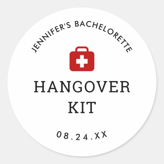 Huwelijksondertrouwfeest katerkit ronde sticker (Voorkant)