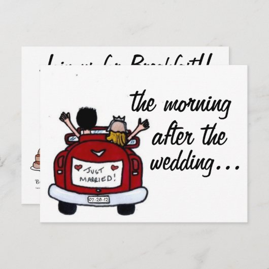 Huwelijksontbijt Nodig Post Kaarten uit (Voorkant / Achterkant)