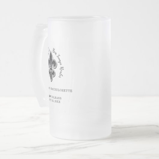 Huwelijksonthaalfeestjes voor vrijgezellenfeest in matglas bierpul (Voorkant links)