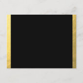 Huwelijksontvangstkaart met gouden folie en zwarte informatiekaartje (Achterkant)