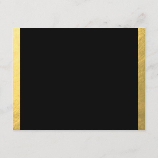 Huwelijksontvangstkaart met gouden folie en zwarte informatiekaartje (Achterkant)