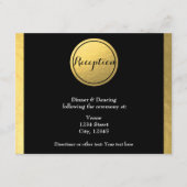 Huwelijksontvangstkaart met gouden folie en zwarte informatiekaartje (Voorkant)